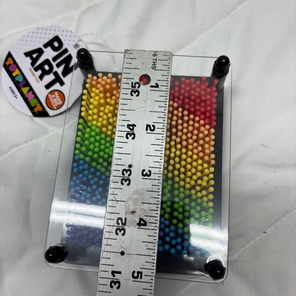 NWT Colorful Pin Art rectangle- rainbow colorful toy